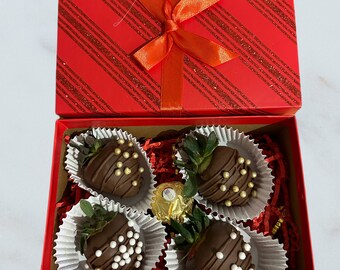 Chocolate Covered Strawberries Valentine's Day Box , Chocolate Gift Box For Her, Special Valentine's Day Gift Box,Gift For Her, I Love You