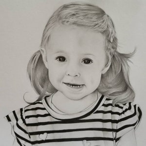 Portraitzeichnung Bleistift DIN A3, Geschenk, Personalisierte Zeichnung, Kunst, Erinnerung Bild 4