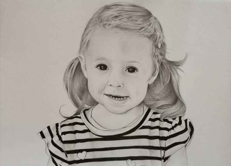 Portraitzeichnung Bleistift DIN A4, Geschenk, Personalisierte Zeichnung, Kunst, Erinnerung Bild 9