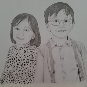 Portraitzeichnung Bleistift DIN A4, Geschenk, Personalisierte Zeichnung, Kunst, Erinnerung Bild 3