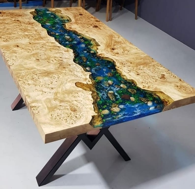 Poplar Wood Epoxy Resin River Table Tree Etsy