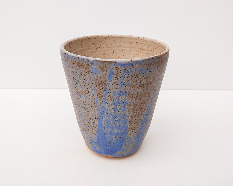 Tapered Ceramic Ikebana Vase with Speckled Blue Glaze shops
