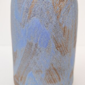 Brushed Matte Blue Brown Handmade Ceramic Vase image 4