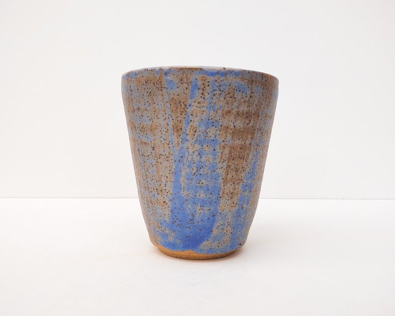 Sandy Blue Glazed Wheel Thrown Vessel by Fizzy Ceramics image 4