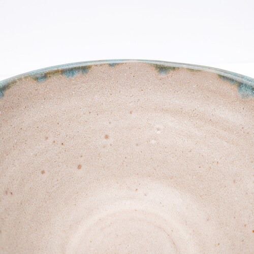Shops Handmade White + Jade Green Ceramic Bowl