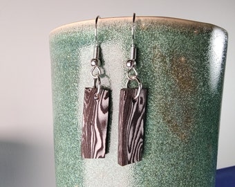 Black and White Ceramic Nerikomi Drop Hook Earrings