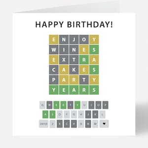 Birthday Card Wordle Themed - Happy Birthday message can be personalised!