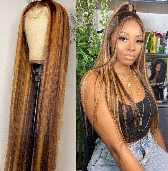 100 Real Human Hair 26in Straight Wigs custom wig Transparent Etsy