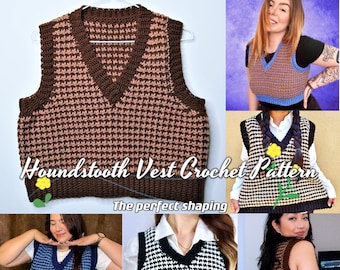 Houndstooth Vest Crochet Pattern