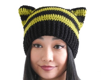 Cat Ear Crochet Beanie PATTERN