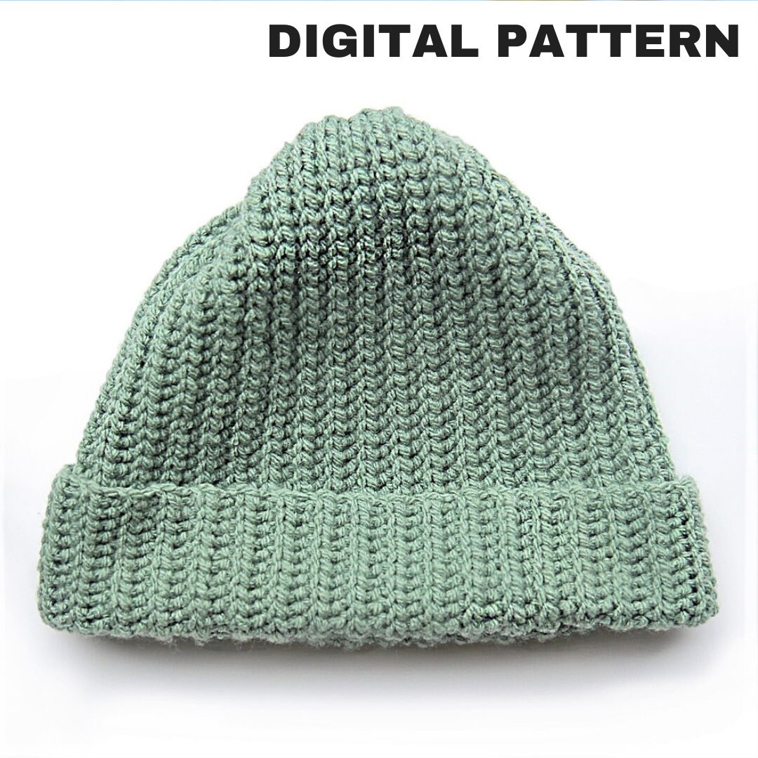 Crochet Knit-look Beanie PATTERN - Etsy