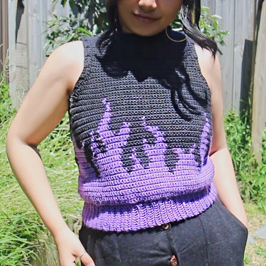 Flame Sweater Vest Crochet Pattern