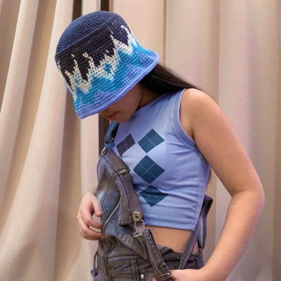 Flame Bucket Hat Crochet PATTERN size 