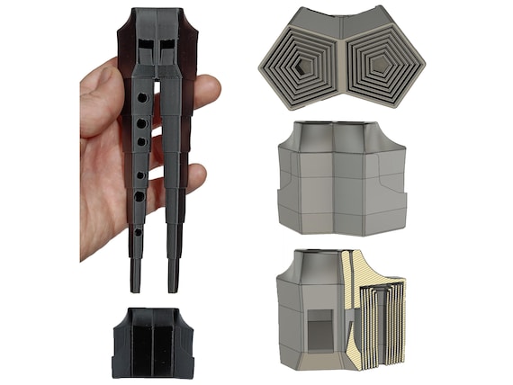 3D Printable drone flute 3D FILES. A travel-friendly unique musical instrument, unique fidget and functioning wind instrument. Major scale.