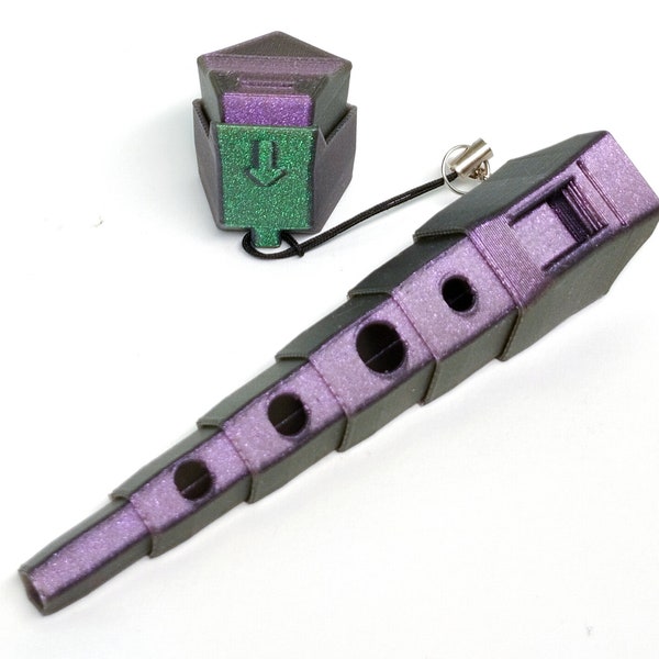 Mini telescopic pocket whistle (Purple) Compact, Portable Wind Instrument - Unique Musical Gift for Travelers, Musicians, and Collectors