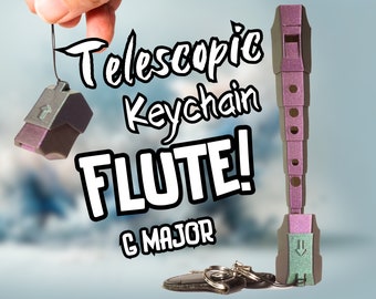 Ultra-Compact G-Major Keychain Flute (Purple): Portable, Easy-to-Play Pocket Instrument | Unique Gift for Music Lovers | Listen Now!