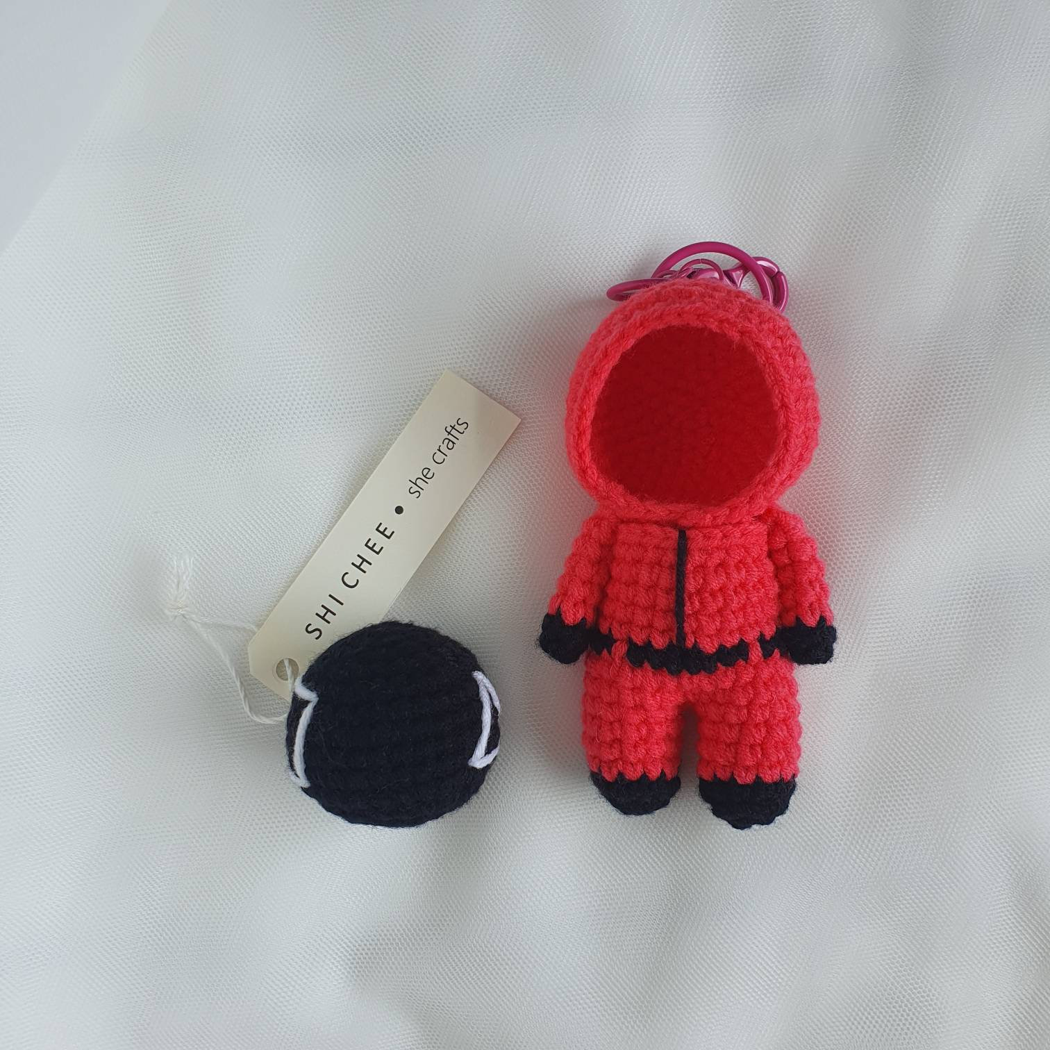 Handmade Crochet Squid Game Guard, Amigurimi Squidgame, crochet squidgame doll/accessories/ornament |gift|valentines|christmas|birthday