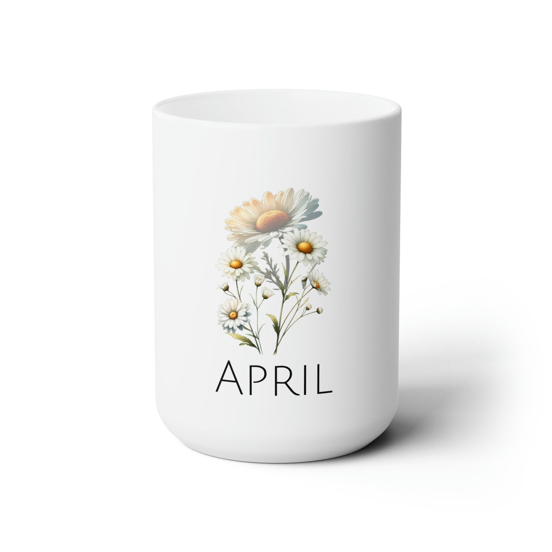 April Daisy Birth Flower Ceramic Mug 15oz - Etsy