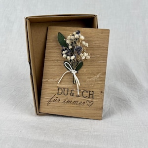 Holzkarte Hochzeit | Du & ich für immer  | Holzkarte | Hochzeit | Liebe | Geschenk | Trockenblumen | Hochzeitskarte | Glückwunschkarte