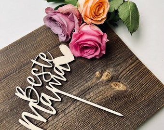 Caketopper Best Mom | Lettering | Cake decoration | Mother's Day