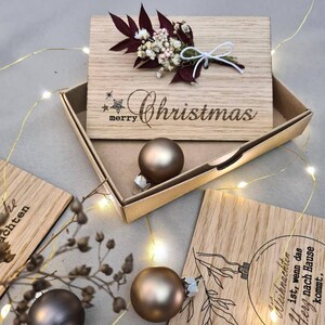 Holzkarte MERRY CHRISTMAS | Weihnachtskarte | Karte mit Trockenblumen | Weihnachtspost | Weihnachtsgruß | Geschenkkarte