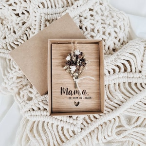 Wooden card Mom you are the best | Mother's Day | Mom | Love | Mother's Day gift | Gift | Dried flowers