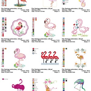 Puede incluir: Una colecci&oacute;n de 10 dise&ntilde;os de bordado con flamencos rosas en varias poses y entornos. Los dise&ntilde;os incluyen un flamenco con una palmera, un flamenco con flores, un flamenco con un beb&eacute; flamenco y un flamenco con un fondo tropical. Los dise&ntilde;os son perfectos para agregar un toque de estilo tropical a tus proyectos.