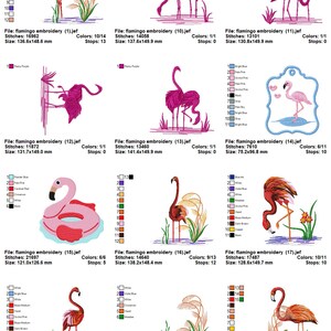 Puede incluir: Un conjunto de 10 dise&ntilde;os de bordado que representan flamencos rosas en varias poses. Los dise&ntilde;os incluyen flamencos de pie, nadando y volando. Los dise&ntilde;os son perfectos para agregar un toque de estilo tropical a tus proyectos.