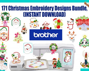 171 Christmas Embroidery Designs Bundle, Includes Applique, Various Hoop Sizes, Christmas Baby Designs (INSTANT DOWNLOAD)