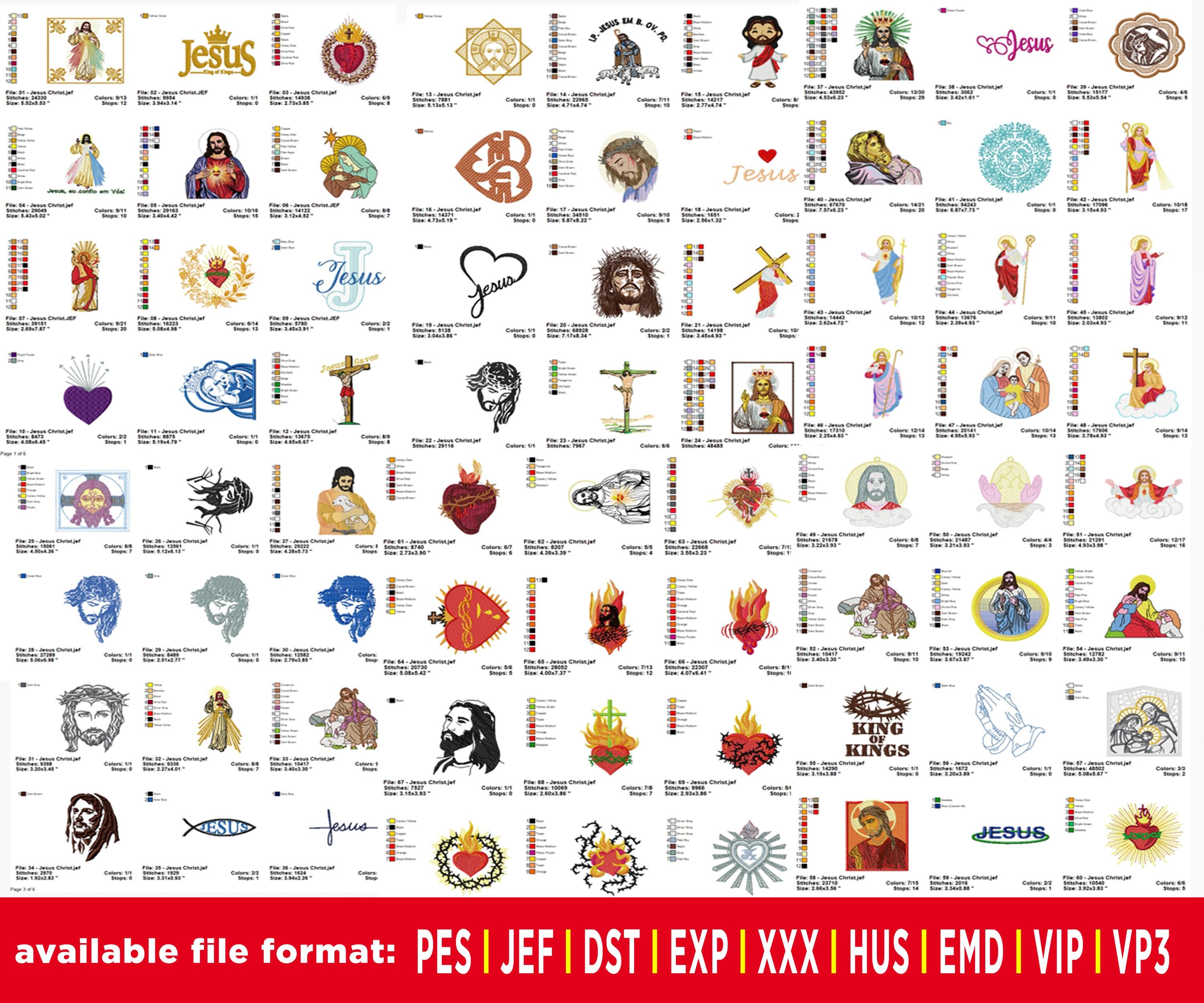 70 Embroidery Files, Face of Christ, Sacred Heart, Religious Designs ...