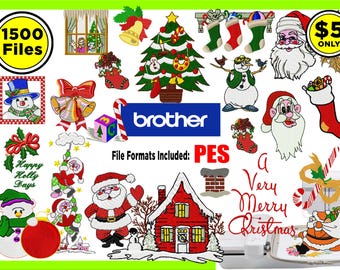 BROTHER PES - 1500 Embroidery Files Collection - Christmas Embroidery Designs Bundle - Angels & More - Embroidery Machine - Instant Download