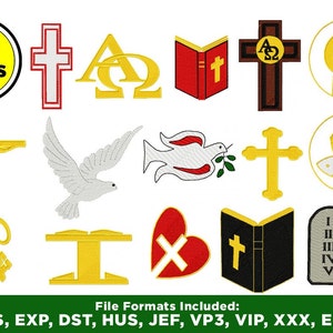 120 designs, Cross embroidery designs, religious symbol designs for embroidery machine, Catholic embroidery file, instant download