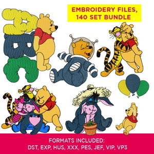 Pooh & friends embroidery design - 140 set Bundle - instant download Pes, Jef, xxx, hus, exp, vip, vp3