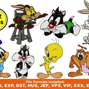 Looney Tunes Embroidery - 102 Bundle Machine Embroidery Designs - baby boy embroidery baby girl embroidery, (Instant Download)