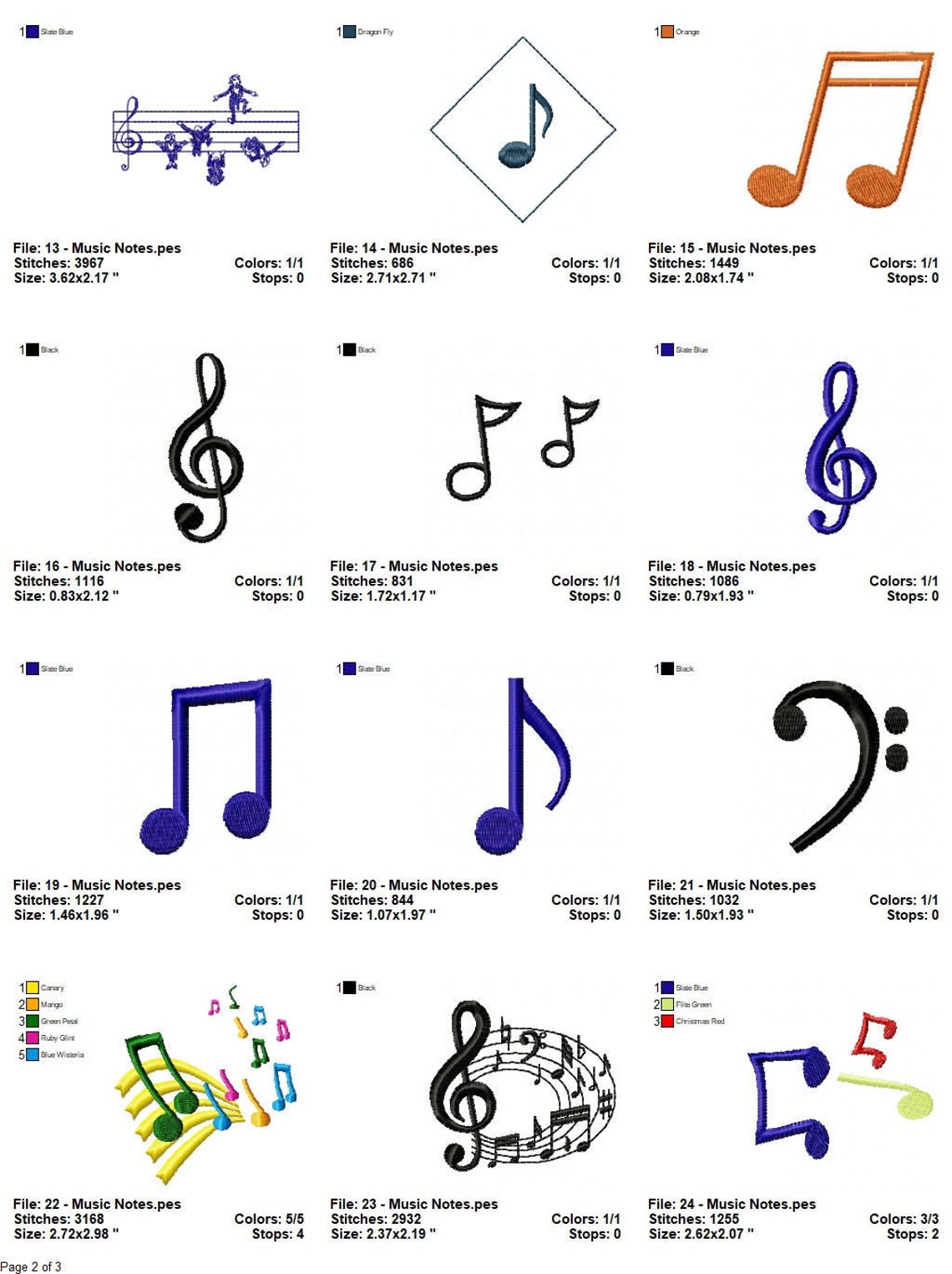 25 Designs, Note Embroidery Design, Music Note Embroidery, Embroidery ...