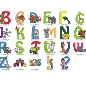 19 Colecciones de abecedarios infantiles para máquina - Jef - Pes - Dst - Hus