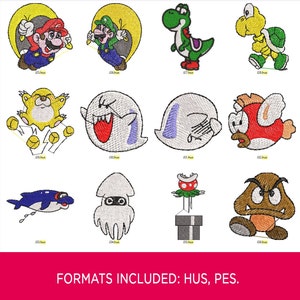 52 Embroidery Super Mario, formats included PES, HUS