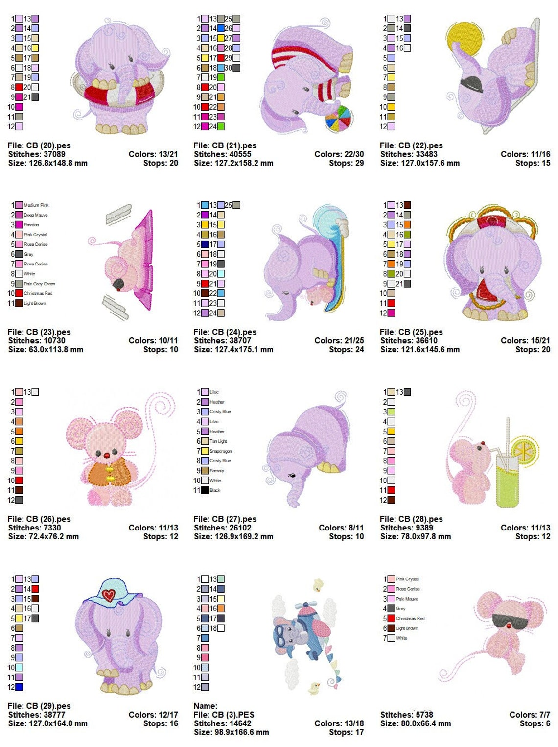 Embroidery Files 50 Designs Elephants Embroidery Design - Etsy