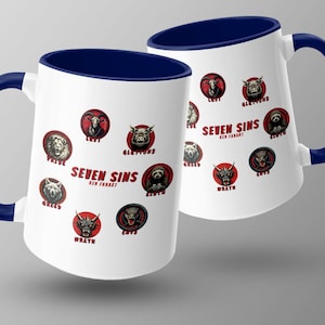 Ren Gill - Seven Sins Mug Design. 7 Sins song coffee cup for Rens album Sick Boi fans