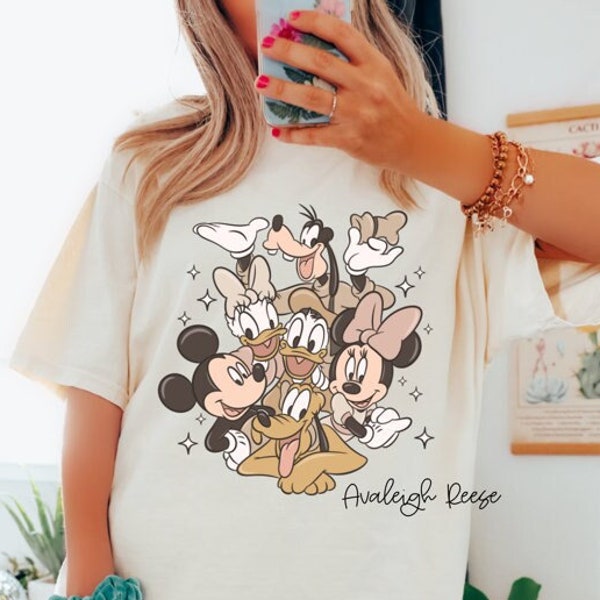 Mickey and Friends Retro Disney Trip Shirt, Neutral Mickey and Friends Shirts, Disney Family Shirts