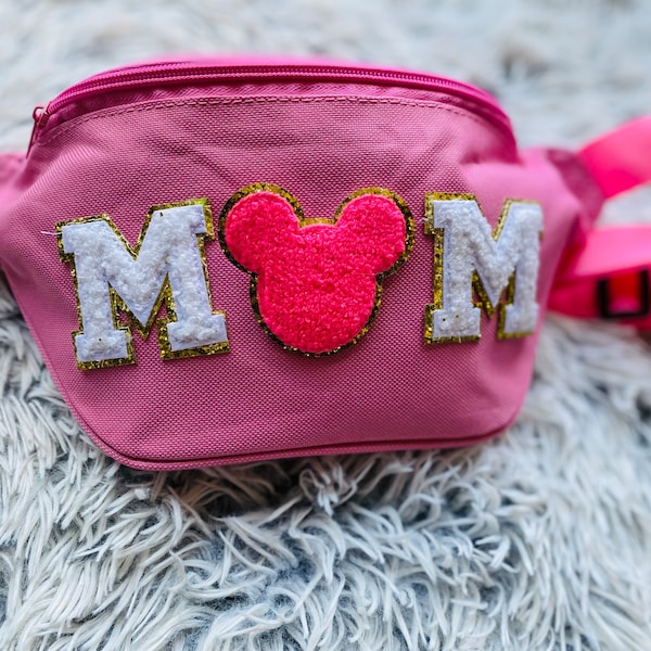 Disney Nylon Mom Fanny Pack Disney Patch Chenille Patch