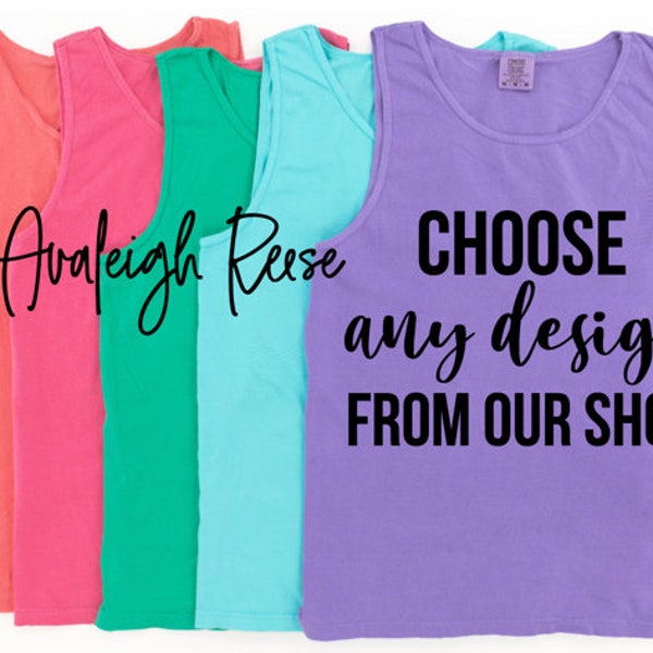 Custom Comfort Colors Tank, Disney Comfort Colors, Any Shop Design shirt, Comfort Colors Tank, Summer Comfort Colors Tank