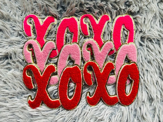 Valentine's Day Chenille Patch, Iron on Patch, XOXO chenille iron on  patches, LOVE patches for shirts, 1PC