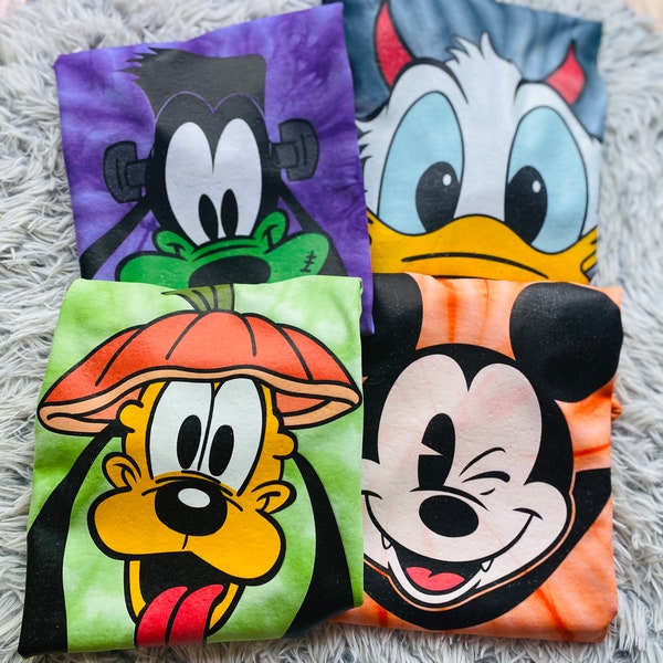 Spooky Disney Characters   - Halloween Character Shirts  - Disney Family Shirts - Group Shirts - Halloween Tie Dye Shirts