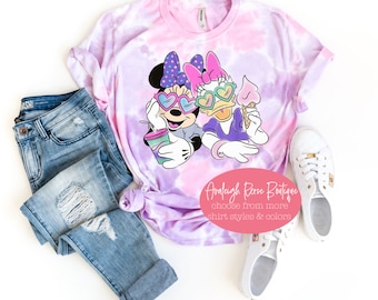 Retro Minnie and Daisy Face - Best Friends Minnie and Daisy Shirt  - Disney Tie Dye Shirts