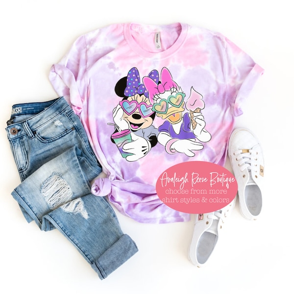Retro Minnie and Daisy Face - Best Friends Minnie and Daisy Shirt  - Disney Tie Dye Shirts