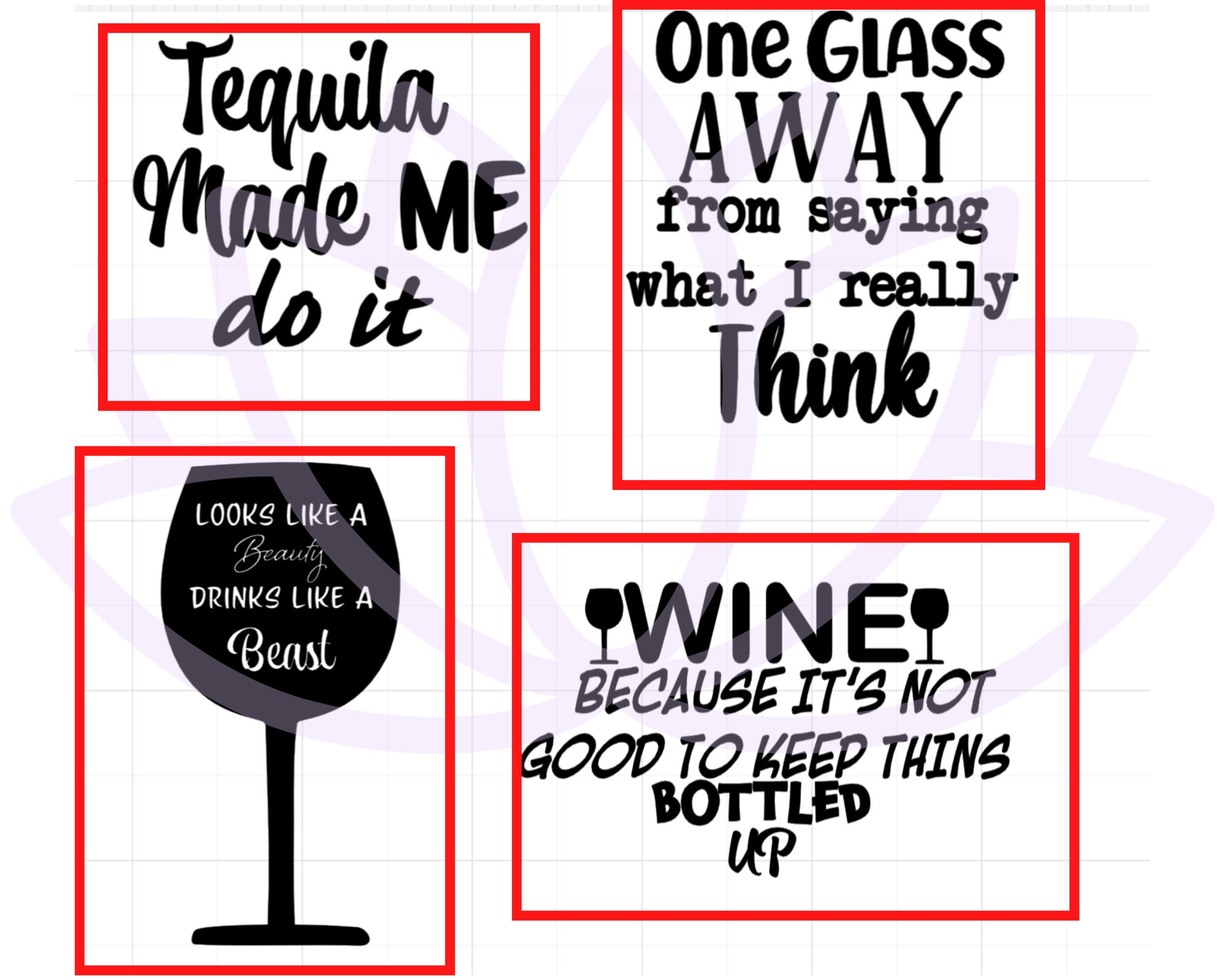 Paquete SVG de frases divertidas sobre alcohol: citas sobre tequila y vino  (archivo digital) - Etsy México, image size:2500x2000