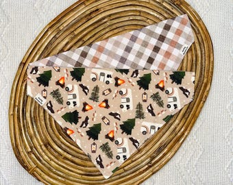 Camping Pet Bandana: Over the Collar, 100% Cotton