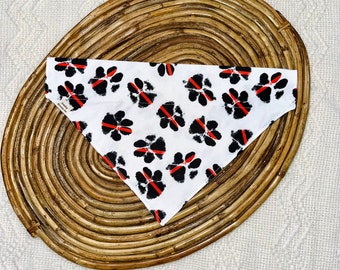 Red Line Fireman Paw Bandana