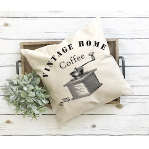 Farmhouse Country, Pillow Cover, Vintage Coffee Grinder, Indoor, Outdoor, Fall, Rustic, Vintage décor, Patio , Living room décor